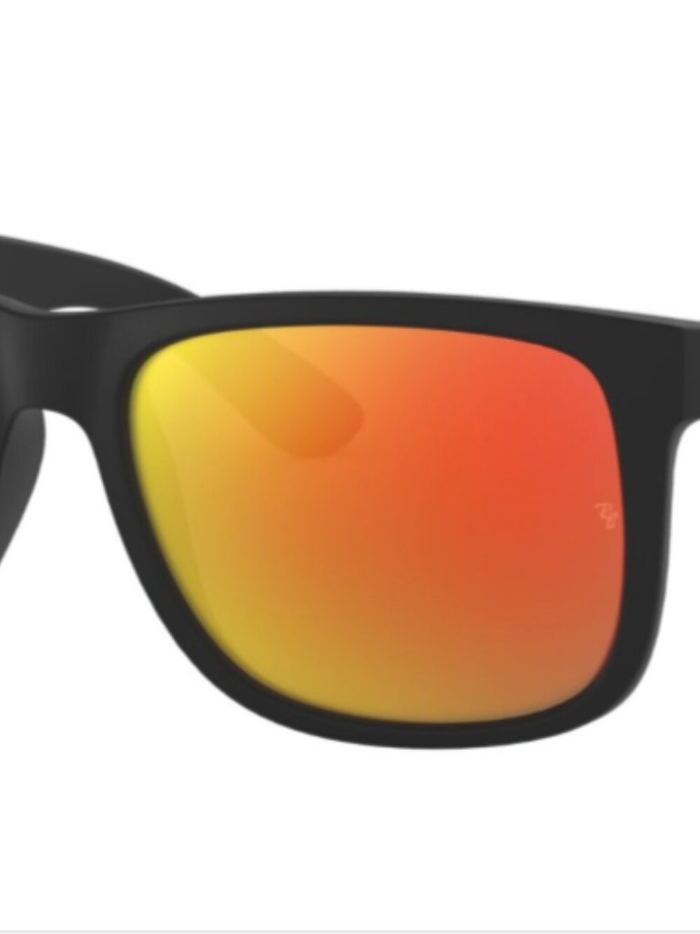 RAY BAN | NEW | JUSTIN MEDIUM | 4165 622 - 6Q | RUBBER BLACK | ORANGE MIRROR